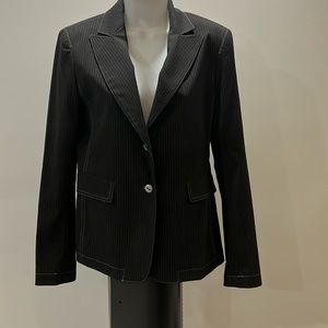 Pinstripe blazer in black
